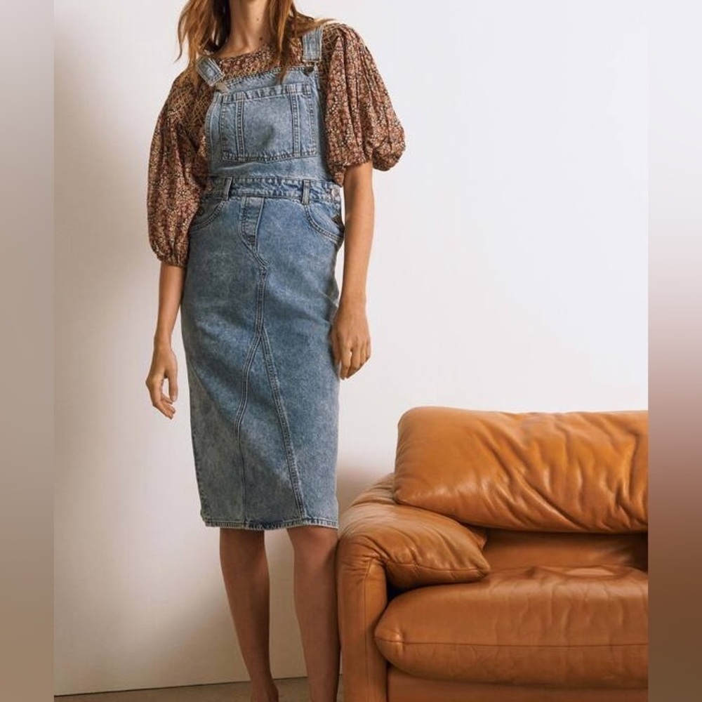 ba&sh Emma Denim Overalls Dress Women’s Size 2
